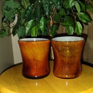 Vintage Brown Glass Votive Holders